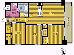 プロスペリタ宗方 3LDKの間取図画像
