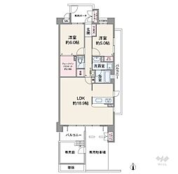 ネオステージ立花北 2LDKの間取図画像