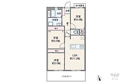 シティパーク武庫之荘 3LDKの間取図画像