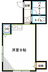 JR中央本線 荻窪駅 徒歩7分の賃貸アパート 1階ワンルームの間取り