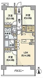 西武新宿線 井荻駅 徒歩11分の賃貸マンション 3階3LDKの間取り