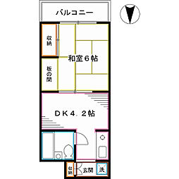 JR総武線 荻窪駅 徒歩14分の賃貸マンション 1階1DKの間取り