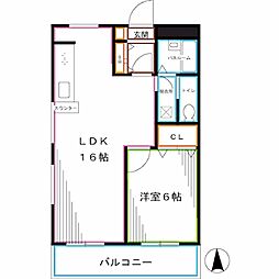 西武新宿線 上井草駅 徒歩13分の賃貸マンション 4階1LDKの間取り