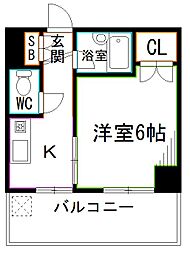 西武新宿線 井荻駅 徒歩3分の賃貸マンション 2階1Kの間取り