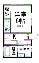 JR中央本線 西荻窪駅 徒歩6分の賃貸アパート 1階1Kの間取り