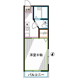 JR総武線 西荻窪駅 徒歩6分の賃貸マンション 2階1Kの間取り