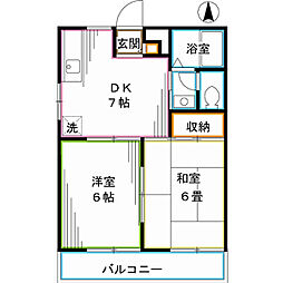 JR中央本線 西荻窪駅 徒歩10分の賃貸アパート 1階2DKの間取り