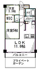 京王井の頭線 浜田山駅 徒歩3分の賃貸マンション 2階2LDKの間取り