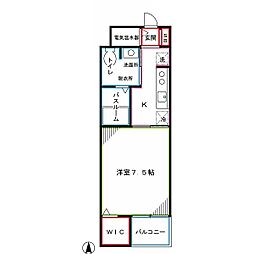 西武新宿線 上井草駅 徒歩1分の賃貸マンション 4階1Kの間取り