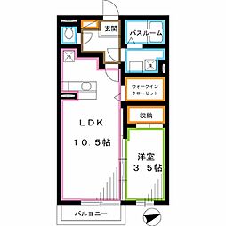 西武新宿線 上石神井駅 徒歩13分の賃貸アパート 2階1LDKの間取り
