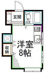 JR中央本線 荻窪駅 徒歩9分の賃貸アパート 2階ワンルームの間取り