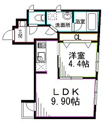 京王井の頭線 浜田山駅 徒歩7分の賃貸マンション 1階1LDKの間取り