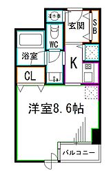 JR総武線 荻窪駅 徒歩8分の賃貸マンション 5階1Kの間取り