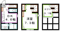 ハーミットクラブハウス高井戸 1DKの間取図画像