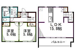 廻・めいきゅう 2LDKの間取図画像