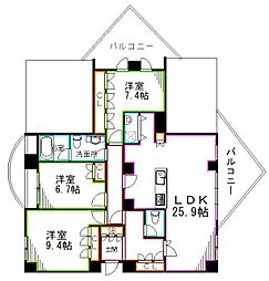 宮前ヴィレッジC棟 3LDKの間取図画像