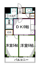 サリジェ21 2DKの間取図画像