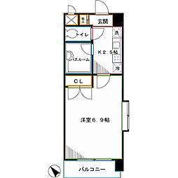 グランヴァン杉並北 1Kの間取図画像