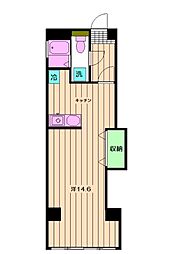フェザーヒル 1DKの間取図画像