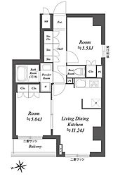 杉並区荻窪2丁目マンション 2LDKの間取図画像