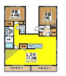 柳澤ビル 2LDKの間取図画像