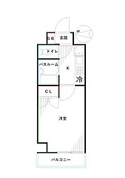 ロイヤルパレス高円寺 1Kの間取図画像