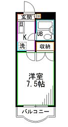 まほろば館 1Kの間取図画像