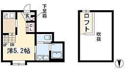 Blanc de Blancs 1階ワンルームの間取り