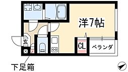 ハーモニーテラス城木町 3階ワンルームの間取り