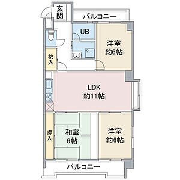 ニューアーバン一社 ｜愛知県名古屋市名東区一社2丁目(賃貸マンション3LDK・2階・72.31㎡)の写真 その2