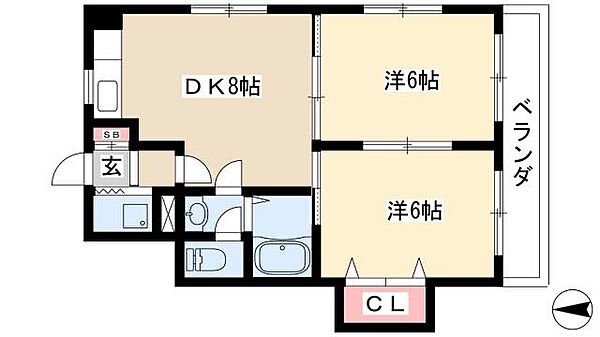 シンタックスビル2 ｜愛知県名古屋市千種区覚王山通9丁目(賃貸マンション2DK・3階・42.10㎡)の写真 その2