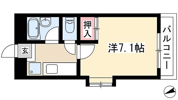 湯口マンション ｜愛知県名古屋市千種区池下1丁目(賃貸マンション1K・2階・22.77㎡)の写真 その2