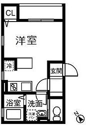 パインスコッチ 1階ワンルームの間取り