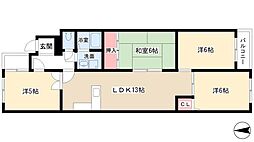 エクセル竹越 2階4LDKの間取り