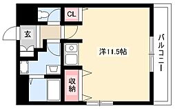 ピア葵 ワンルームの間取図画像