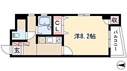 グランパス豊年 2階1Kの間取り