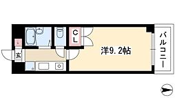 シティライフ春岡 3階1Kの間取り