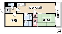 エクセルメゾン本山 4階2LDKの間取り