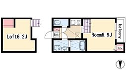 Park　Side　吹上 2階1Kの間取り