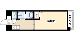 パレスサイド泉 9階1DKの間取り