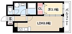 La Douceur今池 10階1LDKの間取り