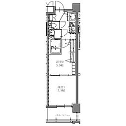S-RESIDENCE上社aureate 1階2Kの間取り