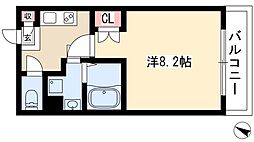タウンライフ覚王山 2階1Kの間取り