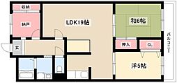 パビヨン徳川 2階3LDKの間取り