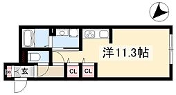 アエルビーレ 1階ワンルームの間取り