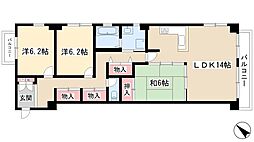 ベルクハウス霞ヶ丘 3階3LDKの間取り