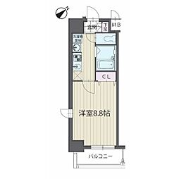 パルティール覚王山 5階1Kの間取り