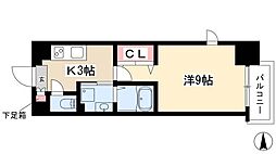リシュドール鶴舞公園 9階1Kの間取り