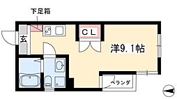 Casa　Avenue　Tsurumai 4階ワンルームの間取り