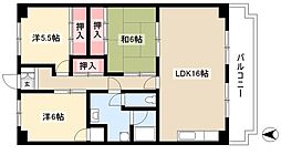 OS・SKYフレックス藤が丘 4階3LDKの間取り